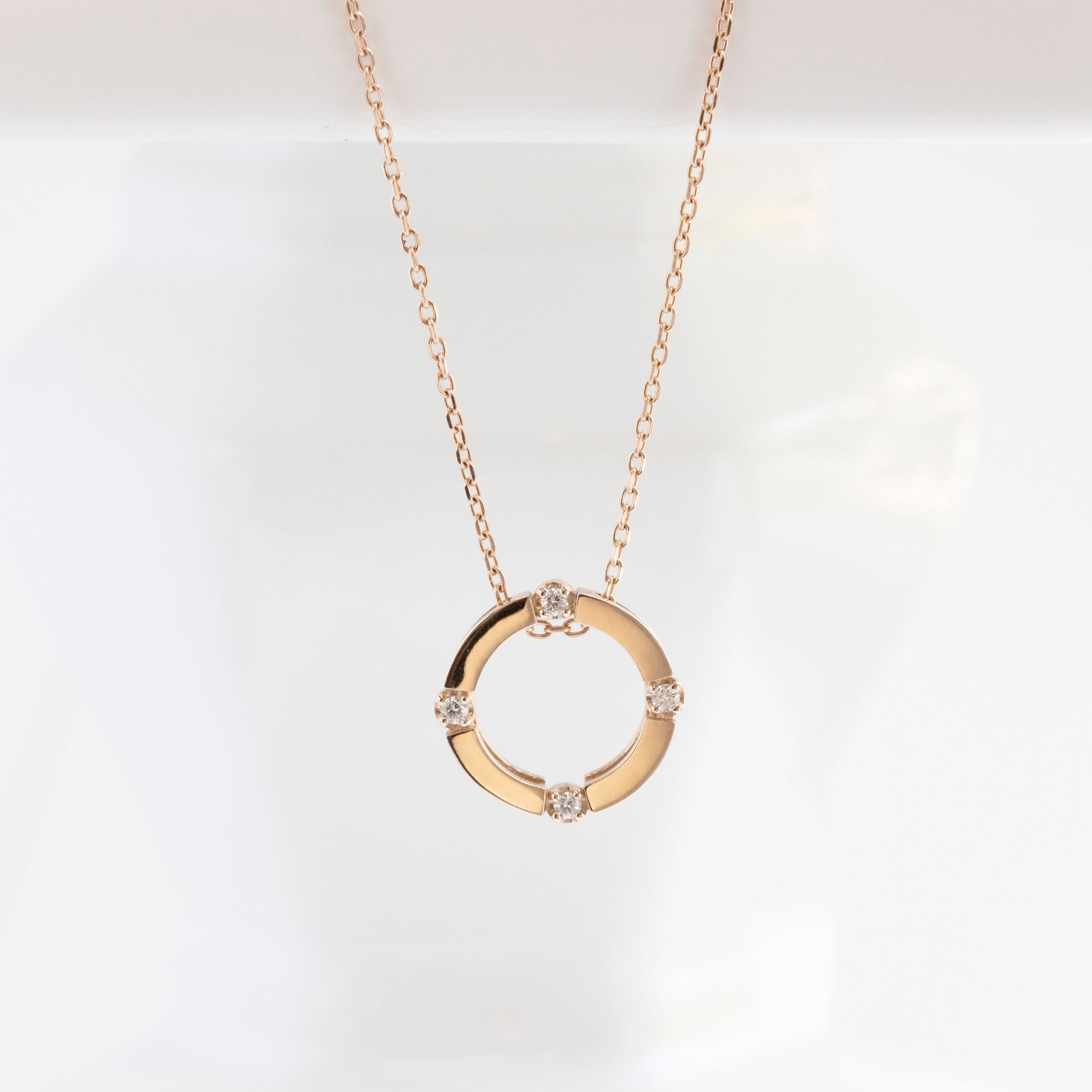 ダイヤモンド K18ペンダントトップ(ピンクゴールド/4月誕生石)《14DB0830》