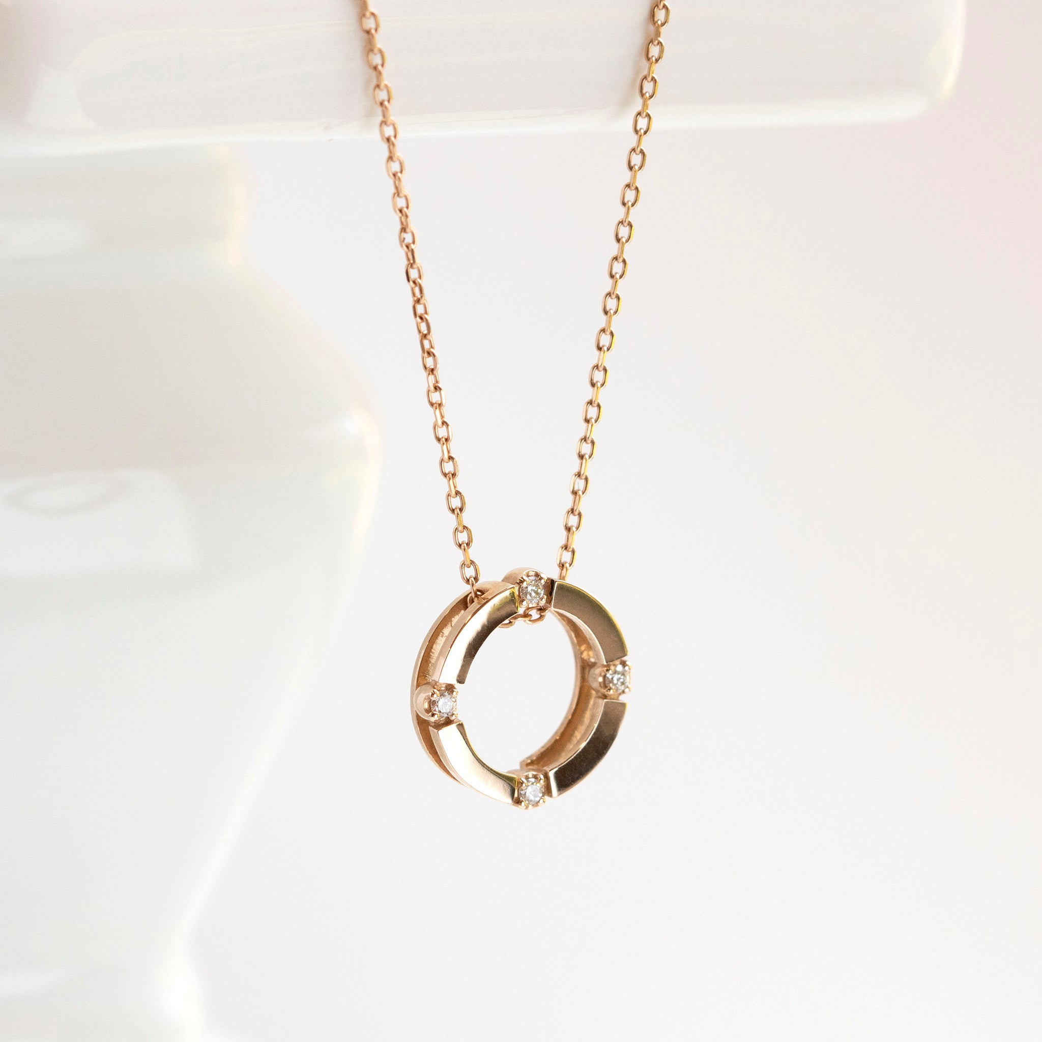 ダイヤモンド K18ペンダントトップ(ピンクゴールド/4月誕生石)《14DB0830》