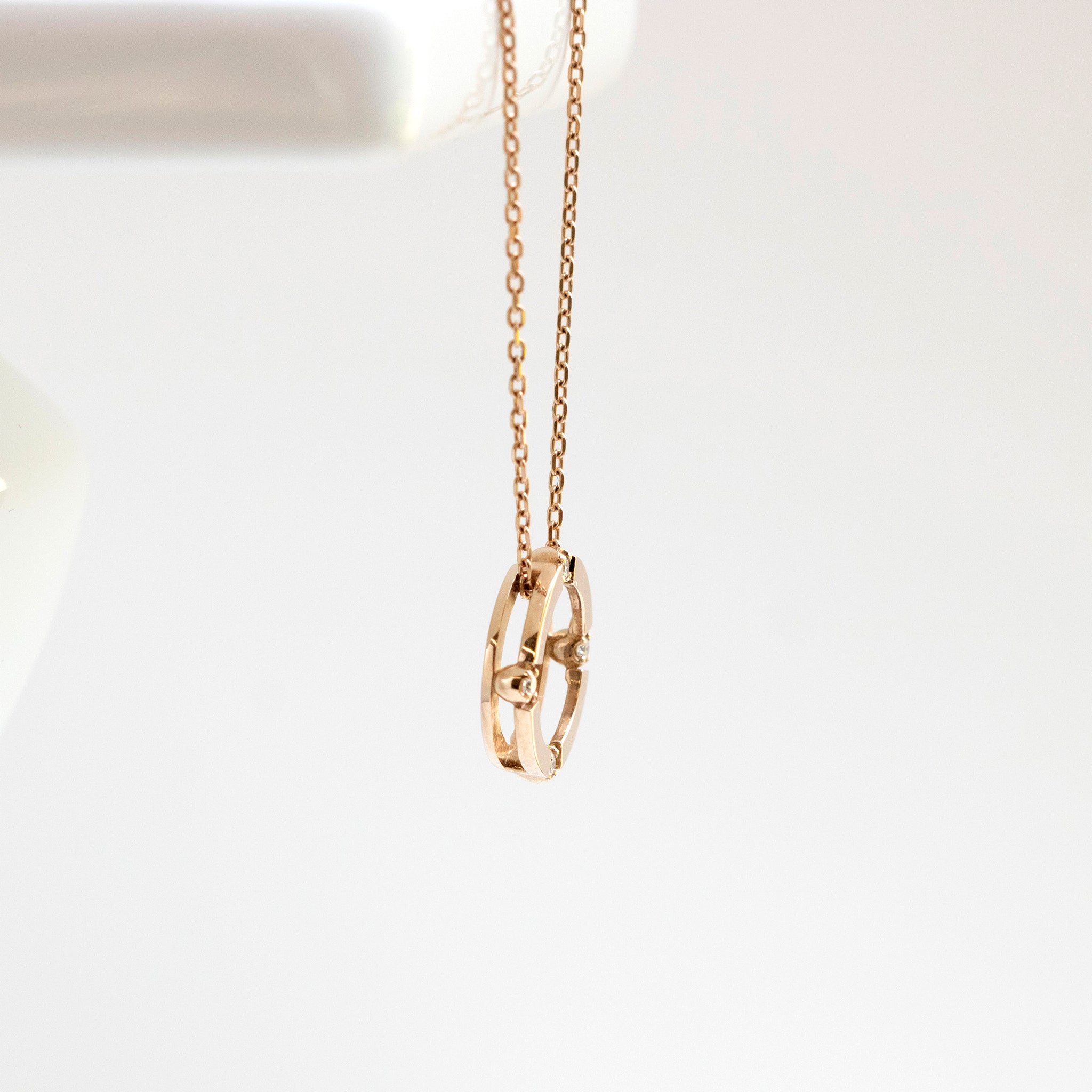 ダイヤモンド K18ペンダントトップ(ピンクゴールド/4月誕生石)《14DB0830》