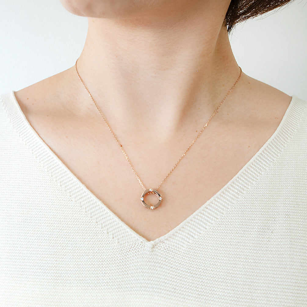 ダイヤモンド K18ペンダントトップ(ピンクゴールド/4月誕生石)《14DB0830》