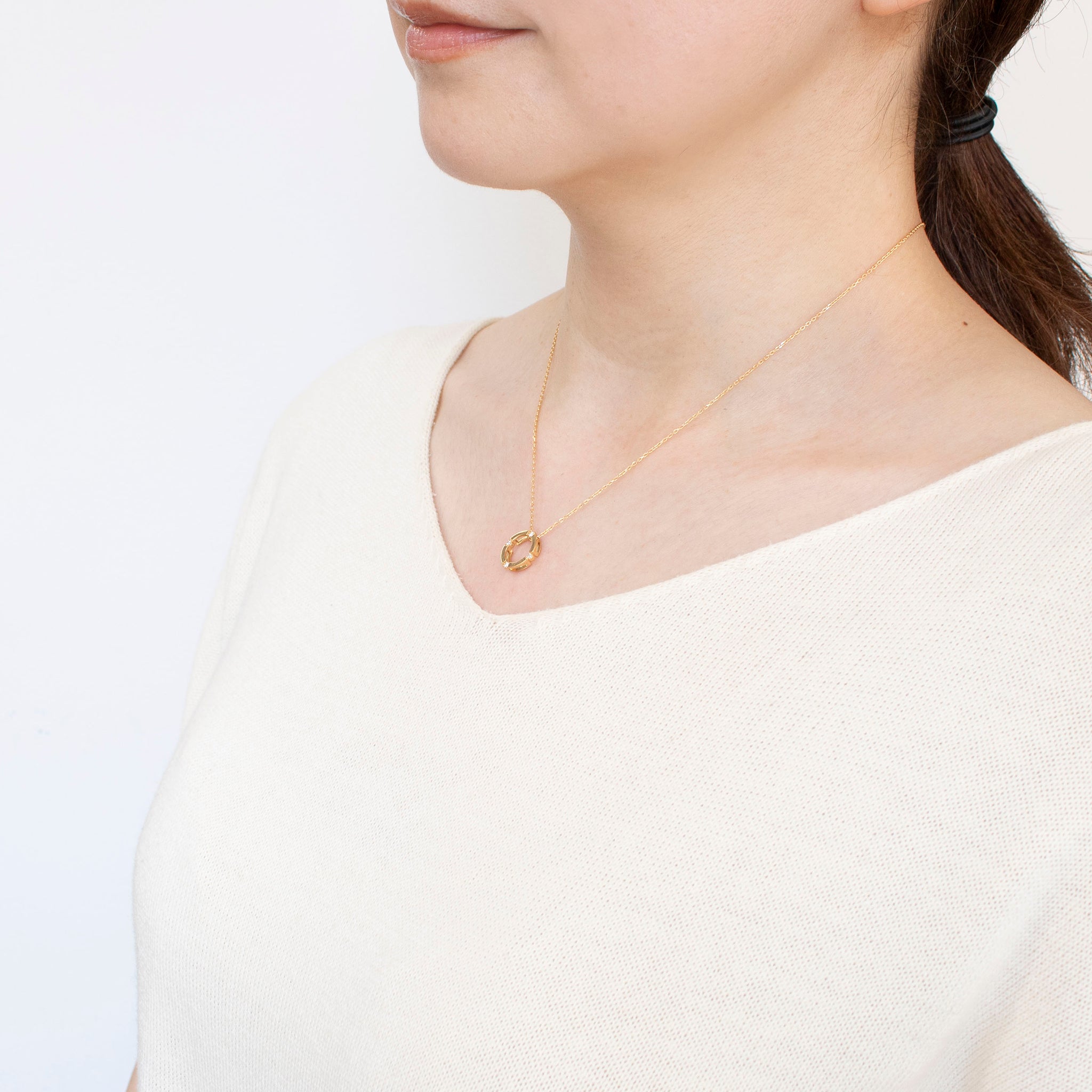 ダイヤモンド K18ペンダントトップ(ピンクゴールド/4月誕生石)《14DB0830》