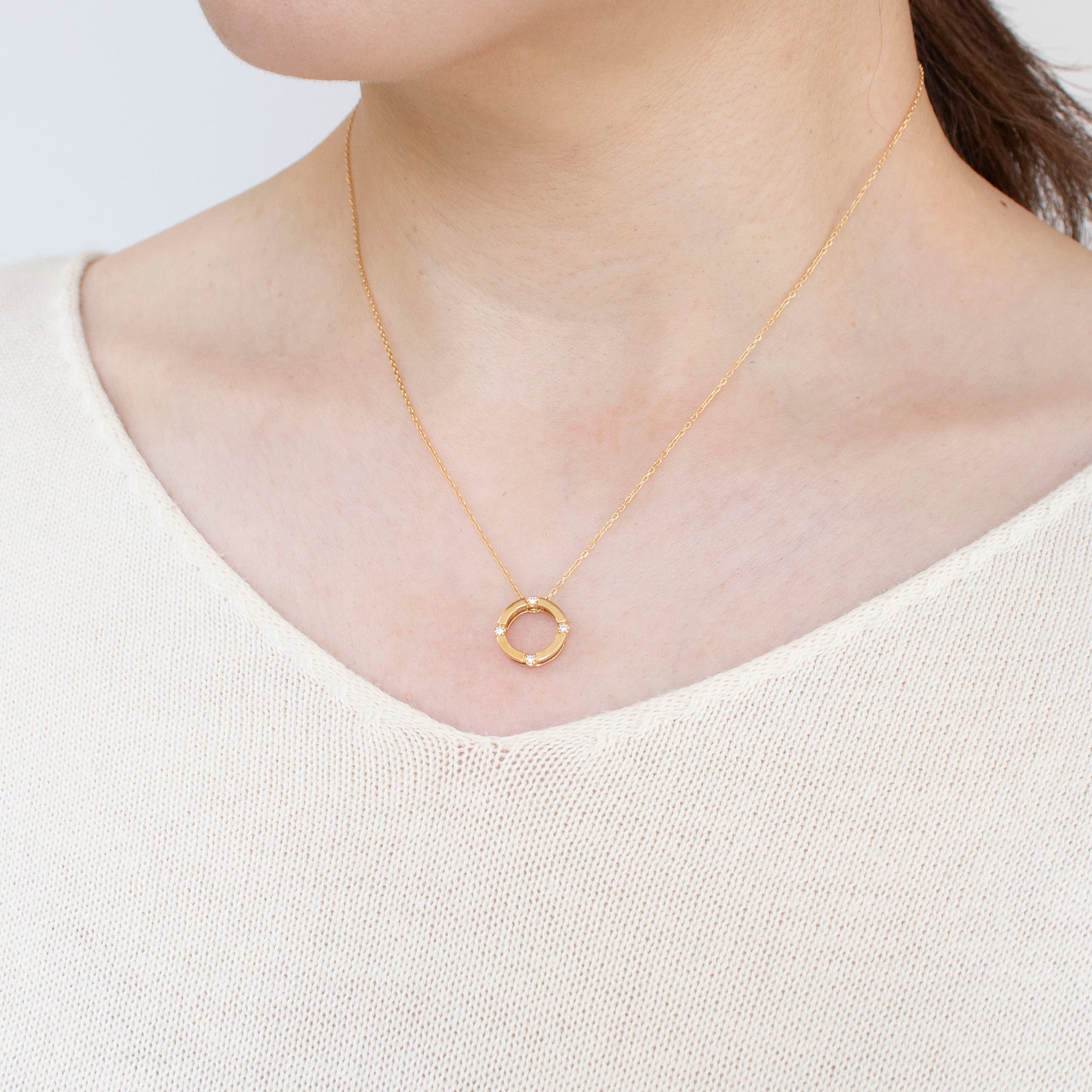 ダイヤモンド K18ペンダントトップ(ピンクゴールド/4月誕生石)《14DB0830》