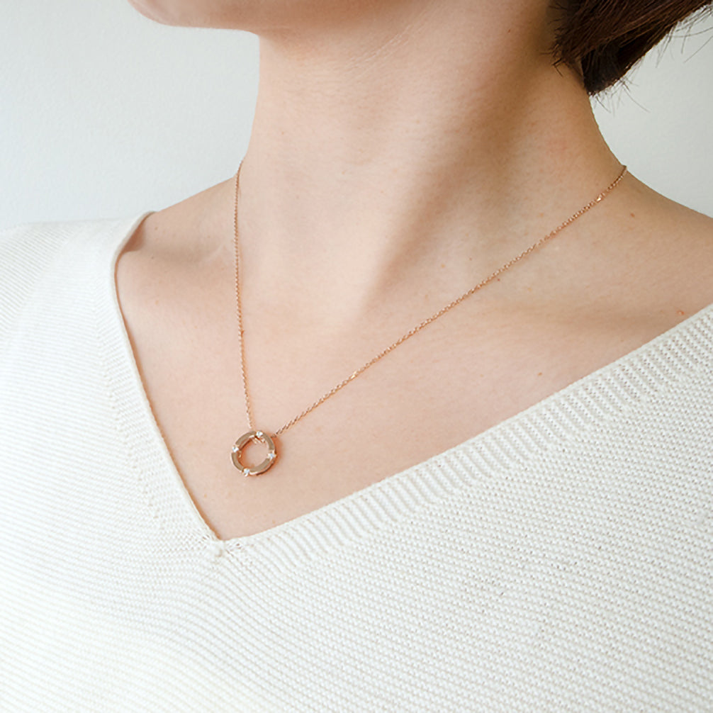 ダイヤモンド K18ペンダントトップ(ピンクゴールド/4月誕生石)《14DB0830》