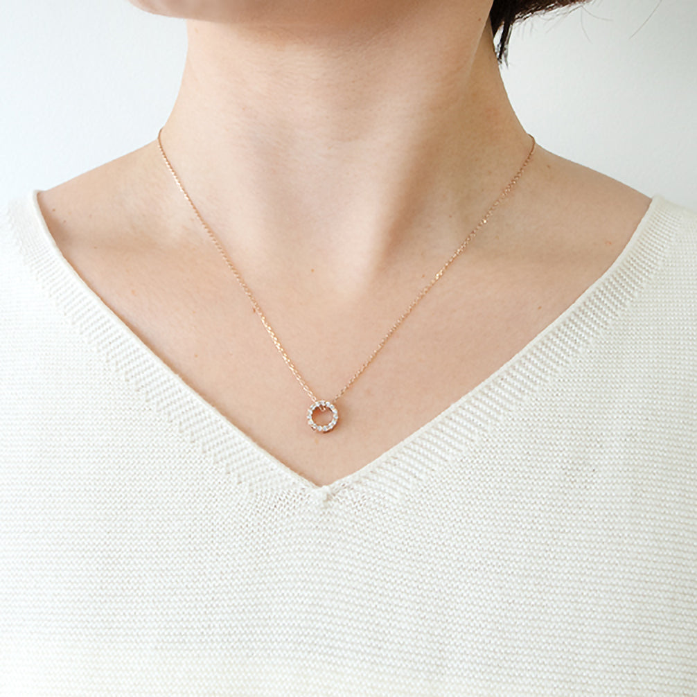 ダイヤモンド K18ペンダントトップ(ピンクゴールド/4月誕生石)《14DB0833》