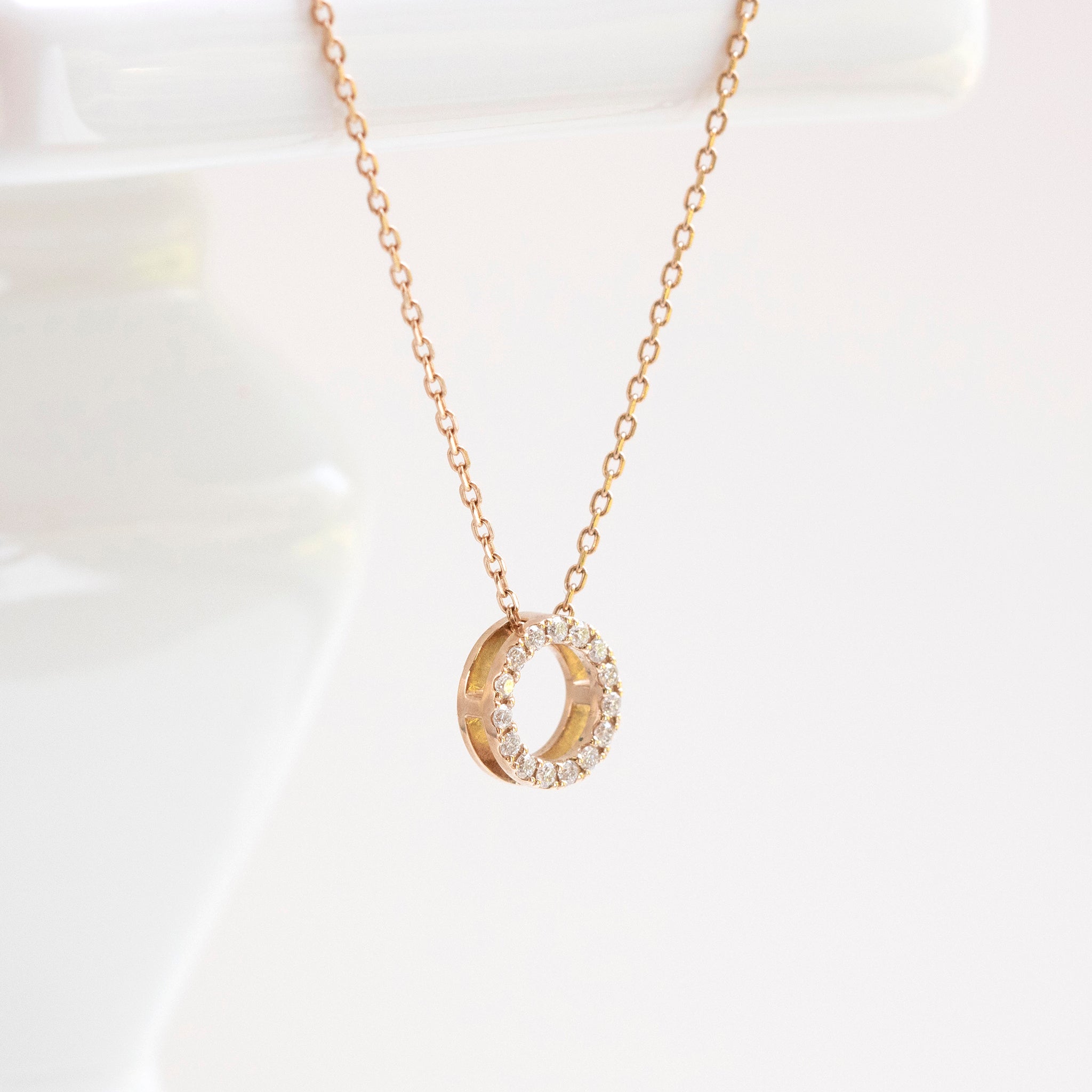 ダイヤモンド K18ペンダントトップ(ピンクゴールド/4月誕生石)《14DB0833》