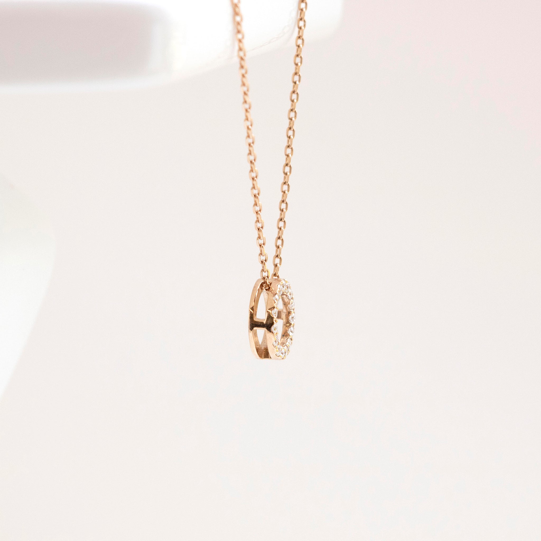 ダイヤモンド K18ペンダントトップ(ピンクゴールド/4月誕生石)《14DB0833》