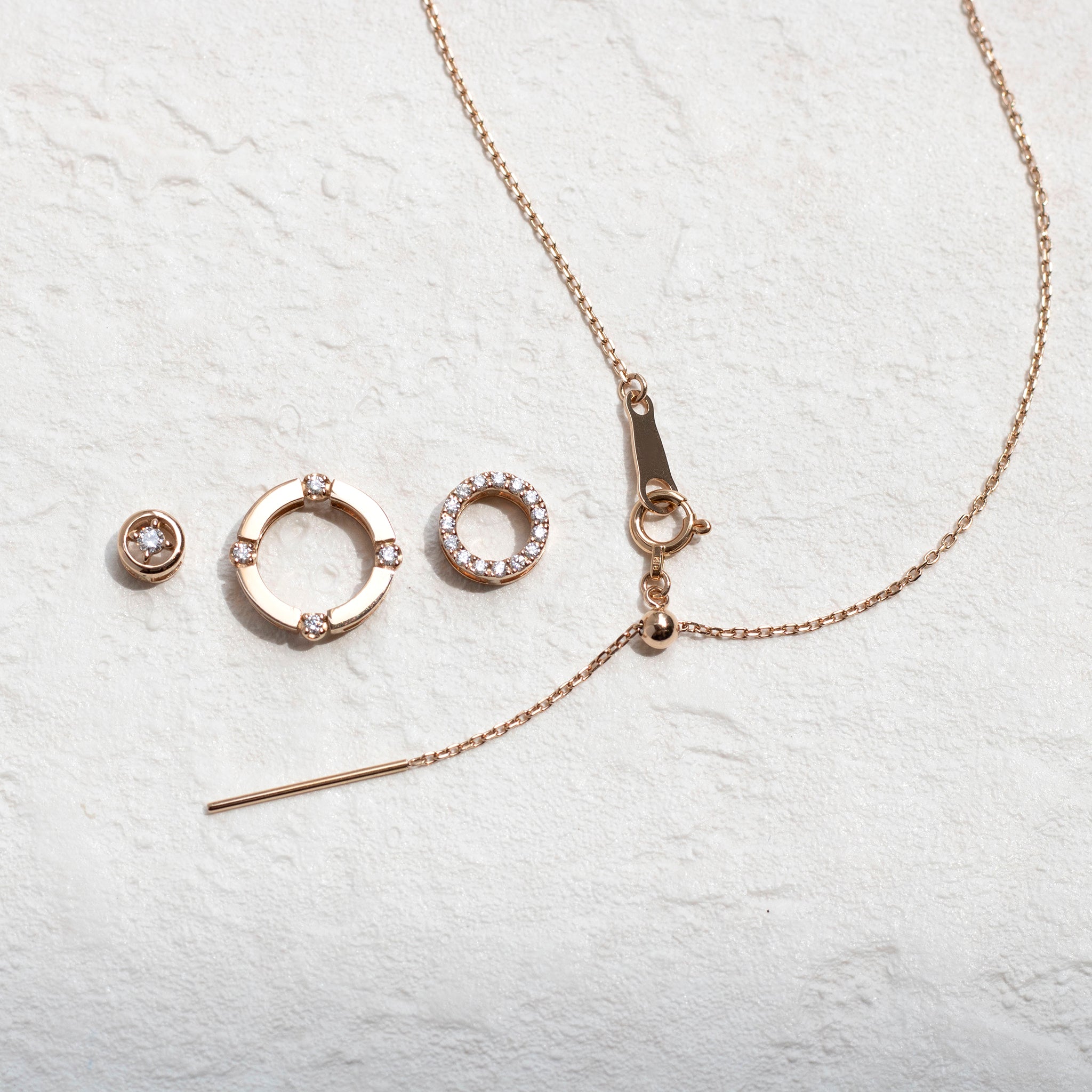 ダイヤモンド K18ペンダントトップ(ピンクゴールド/4月誕生石)《14DB0833》