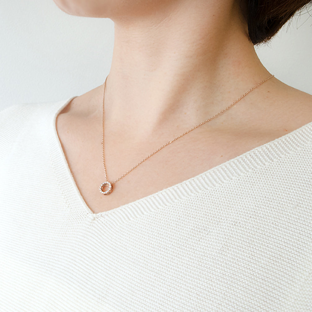 ダイヤモンド K18ペンダントトップ(ピンクゴールド/4月誕生石)《14DB0833》