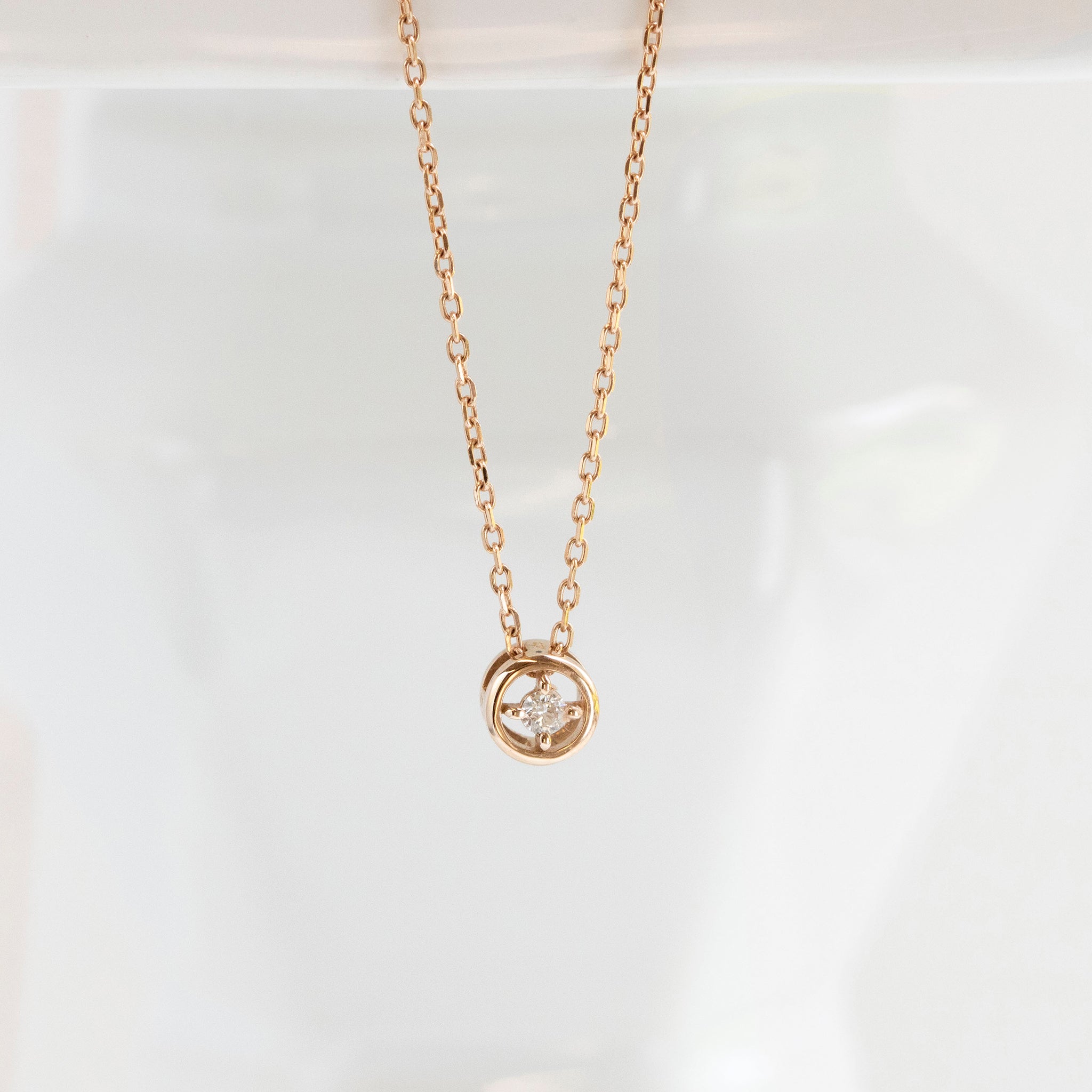 ダイヤモンド K18ペンダントトップ(ピンクゴールド/4月誕生石)《14DB0836》