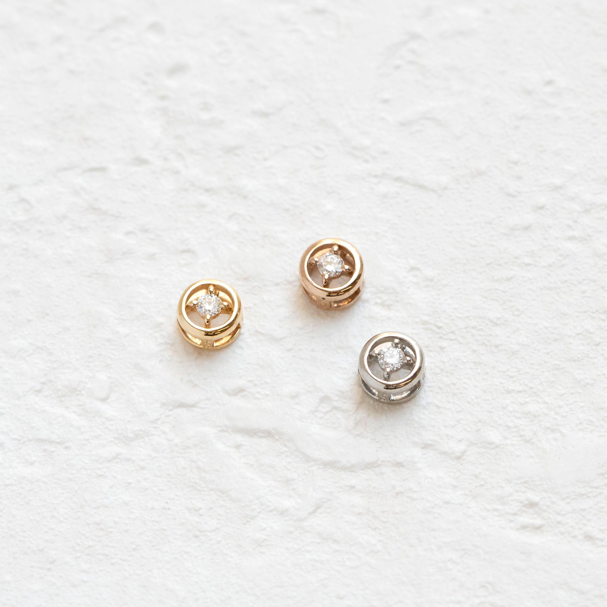 ダイヤモンド K18ペンダントトップ(ピンクゴールド/4月誕生石)《14DB0836》