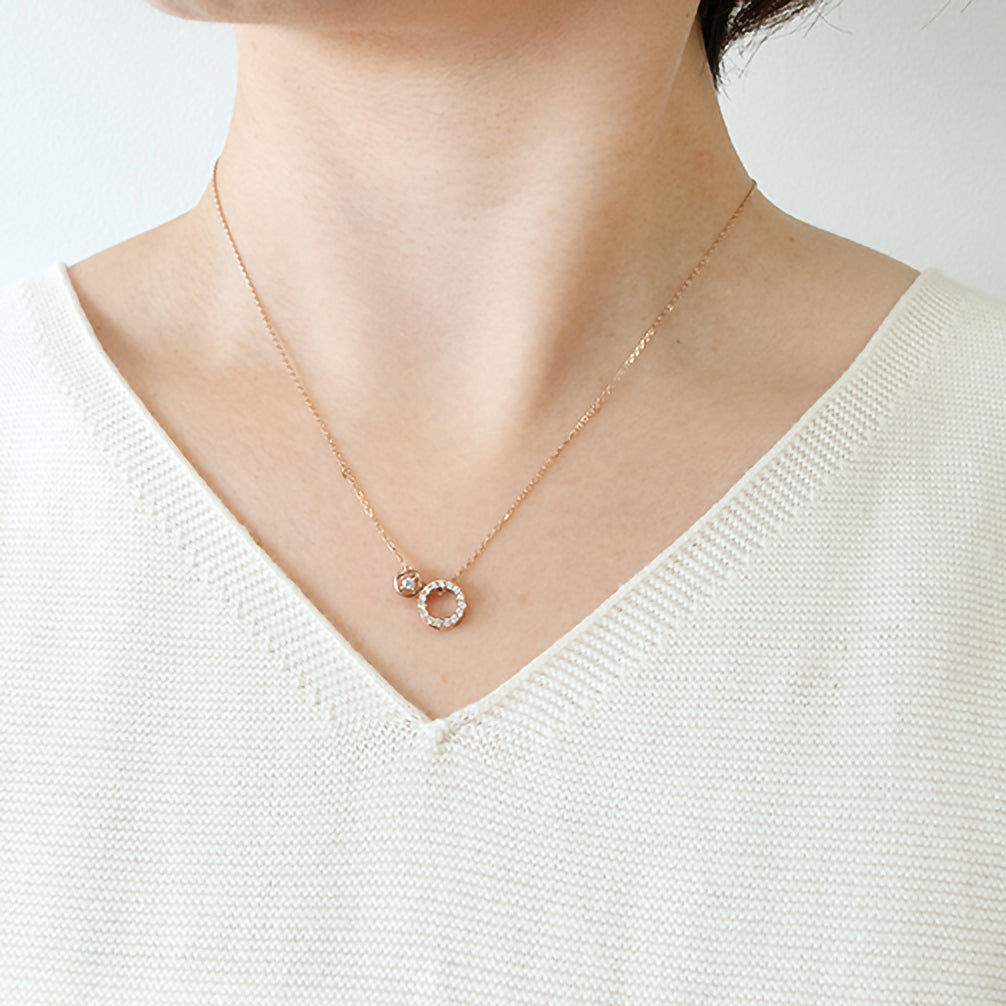 ダイヤモンド K18ペンダントトップ(ピンクゴールド/4月誕生石)《14DB0836》