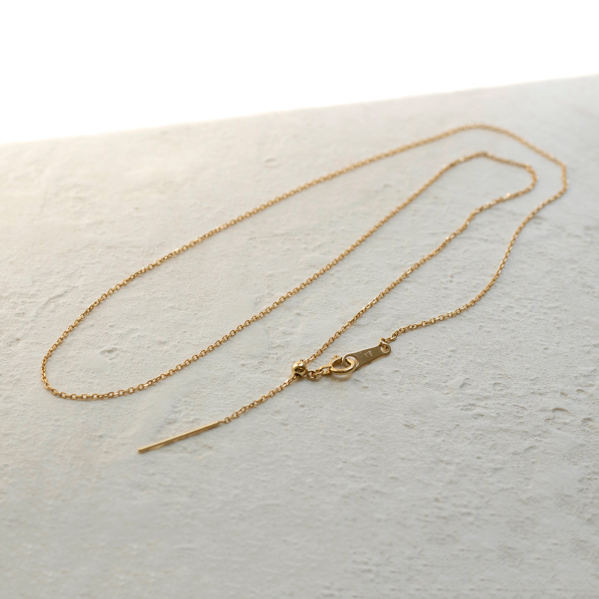 K18チェーン(イエローゴールド/アズキ/幅0.9mm/スライドピン式/45cm/フリーアジャスター)《14DB0838》