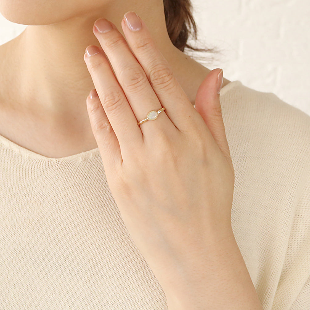オパール K18リング(10月誕生石)《14T10401》