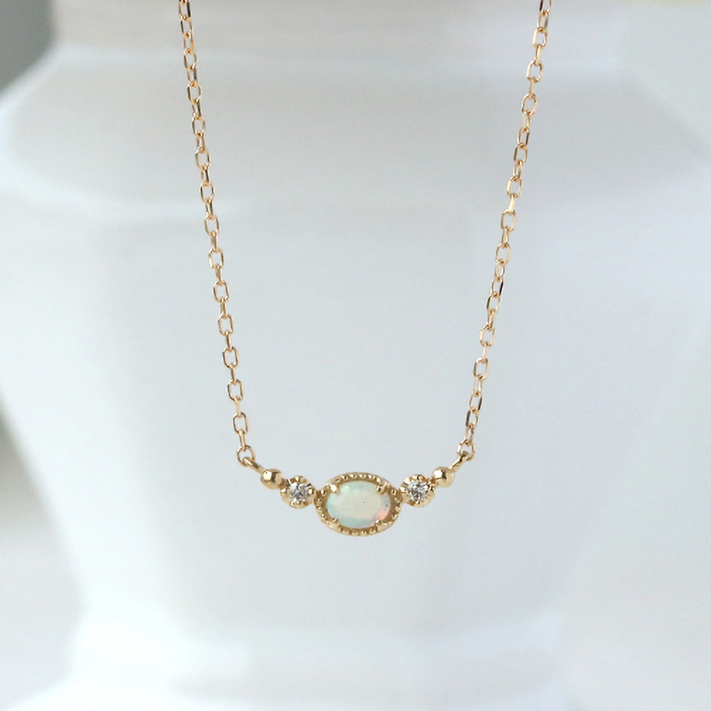 オパール K18ネックレス(10月誕生石)《14T10403》