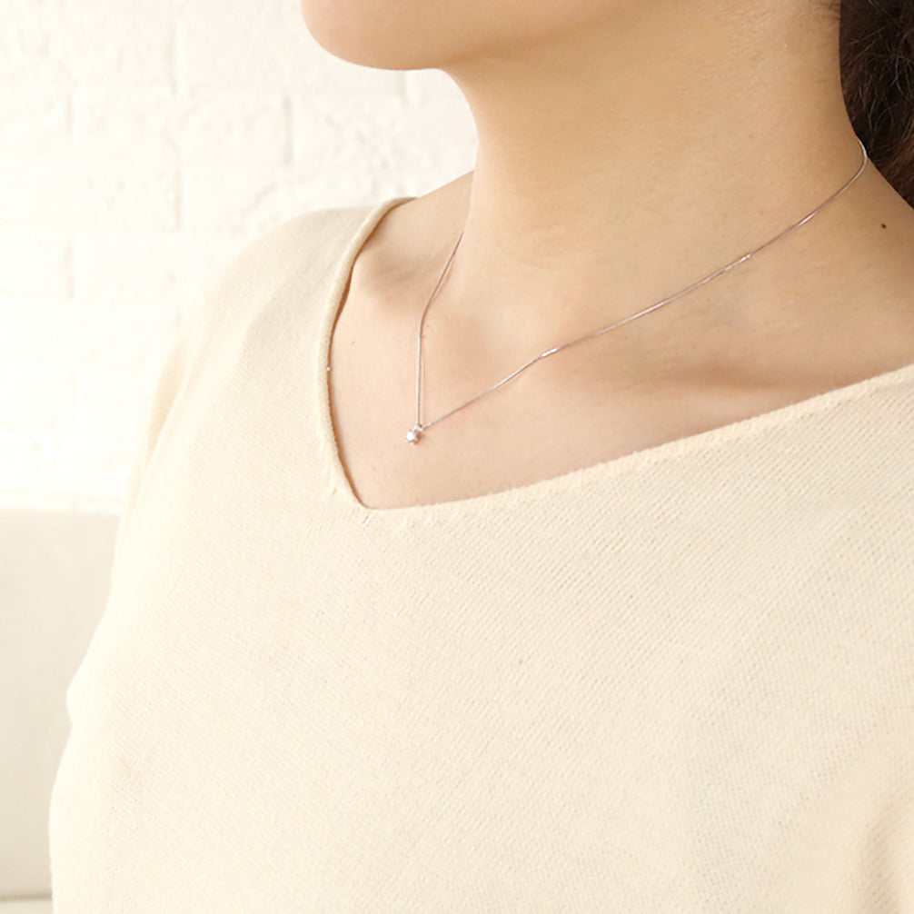 ダイヤモンド K18ネックレス(4月誕生石)《15T10178》