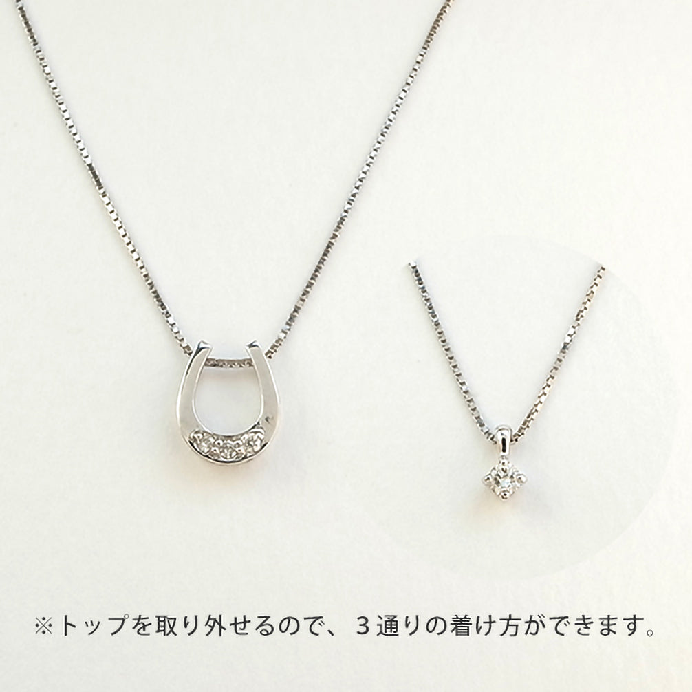 ダイヤモンド K18ネックレス(4月誕生石)《16T10169》