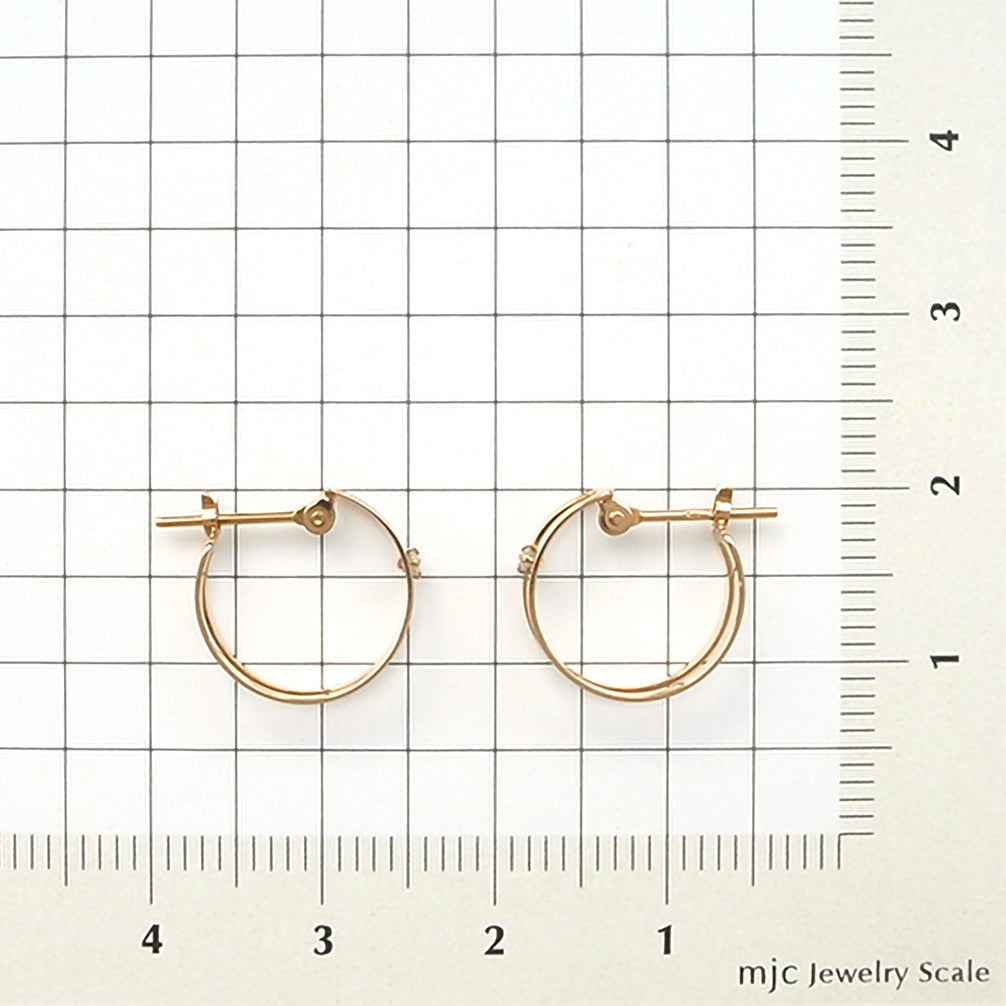 ダイヤモンド K18ピアス(フープ/4月誕生石)《16T10172》