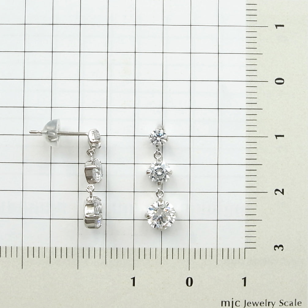 キュービックジルコニア K14ピアス(ダイヤ換算計1.6カラット相当)《16T10184》