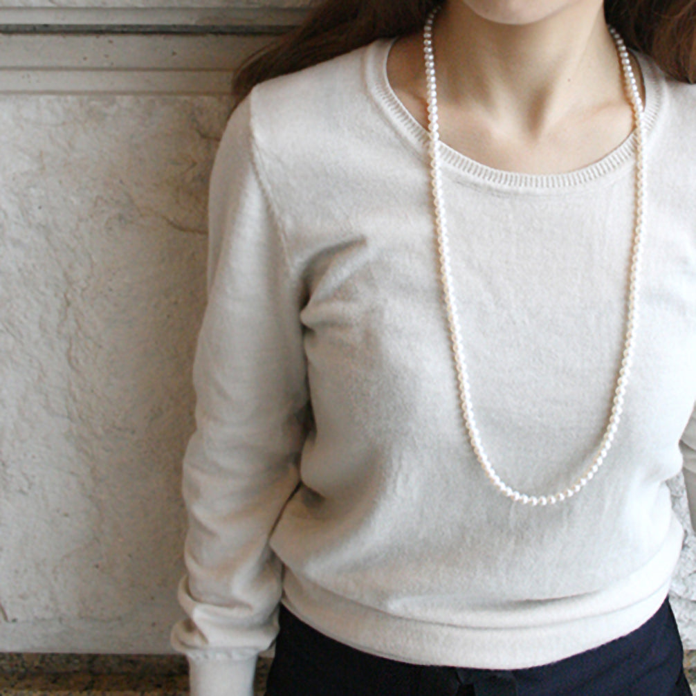 パール ネックレス(淡水真珠/ロング/80cm/6月誕生石)《16T10275》