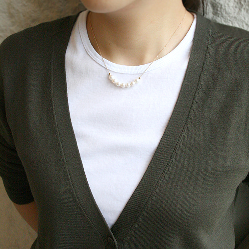 パール K18ネックレス(淡水真珠/6月誕生石)《16T10276》