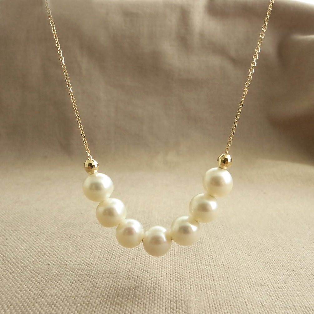 パール K18ネックレス(淡水真珠/6月誕生石)《16T10276》