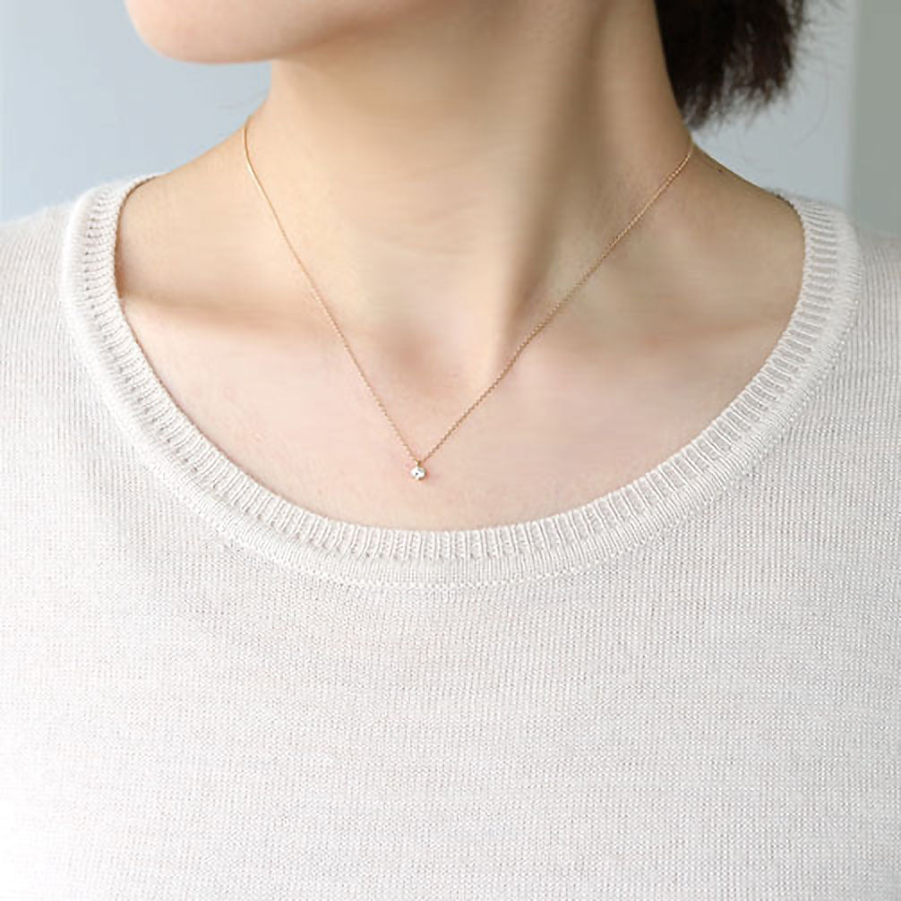 ダイヤモンド K18ネックレス(ベリーライトイエロー/4月誕生石/グレーディングレポート付き)《18T10292》