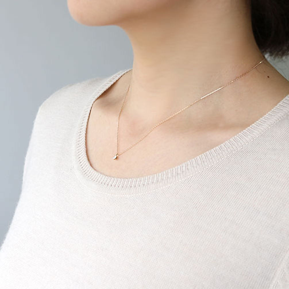 ダイヤモンド K18ネックレス(ベリーライトイエロー/4月誕生石/グレーディングレポート付き)《18T10292》