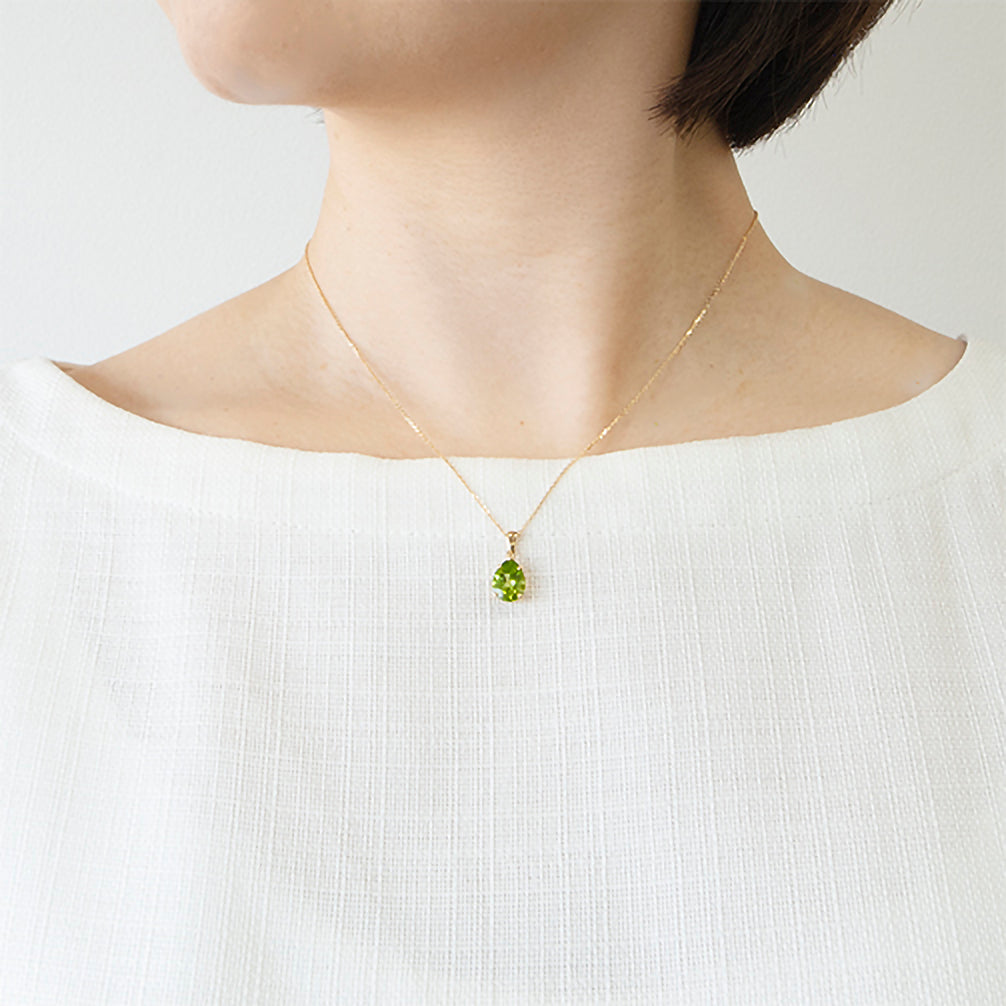 ペリドット K18ネックレス(8月誕生石)《19T10253》