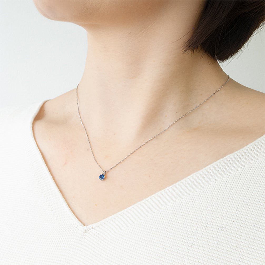サファイア プラチナネックレス(9月誕生石)《19T10274》