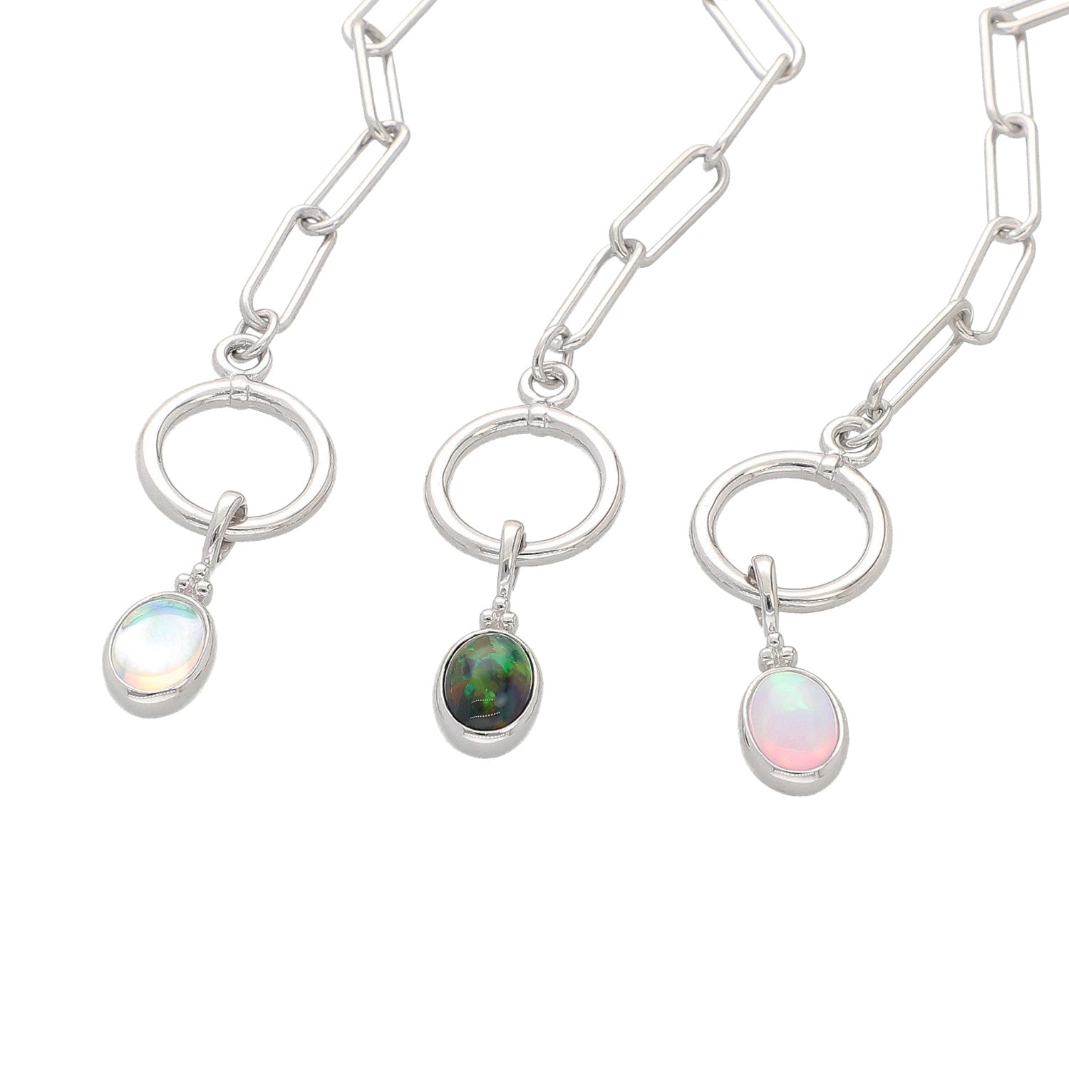 ピンクオパール SVネックレス(クレサンベール/モンプレジール/10月誕生石)《WPDW4212》