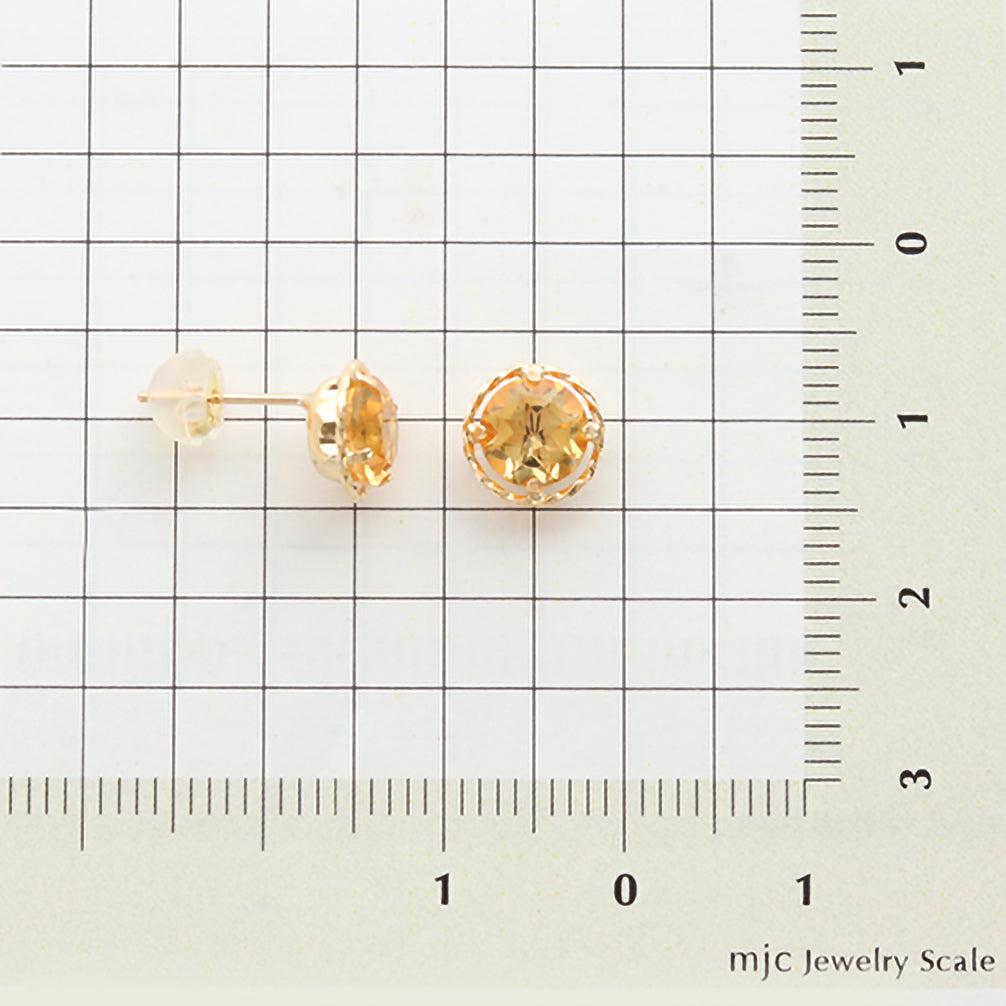 シトリン K18ピアス(11月誕生石)《20T10186》