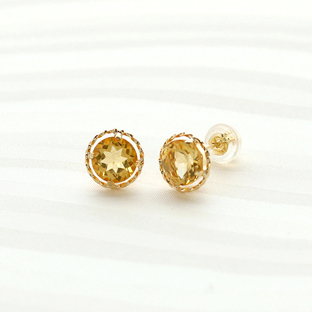 ⭐︎【天然】シトリン  ピアス k18 1.9g