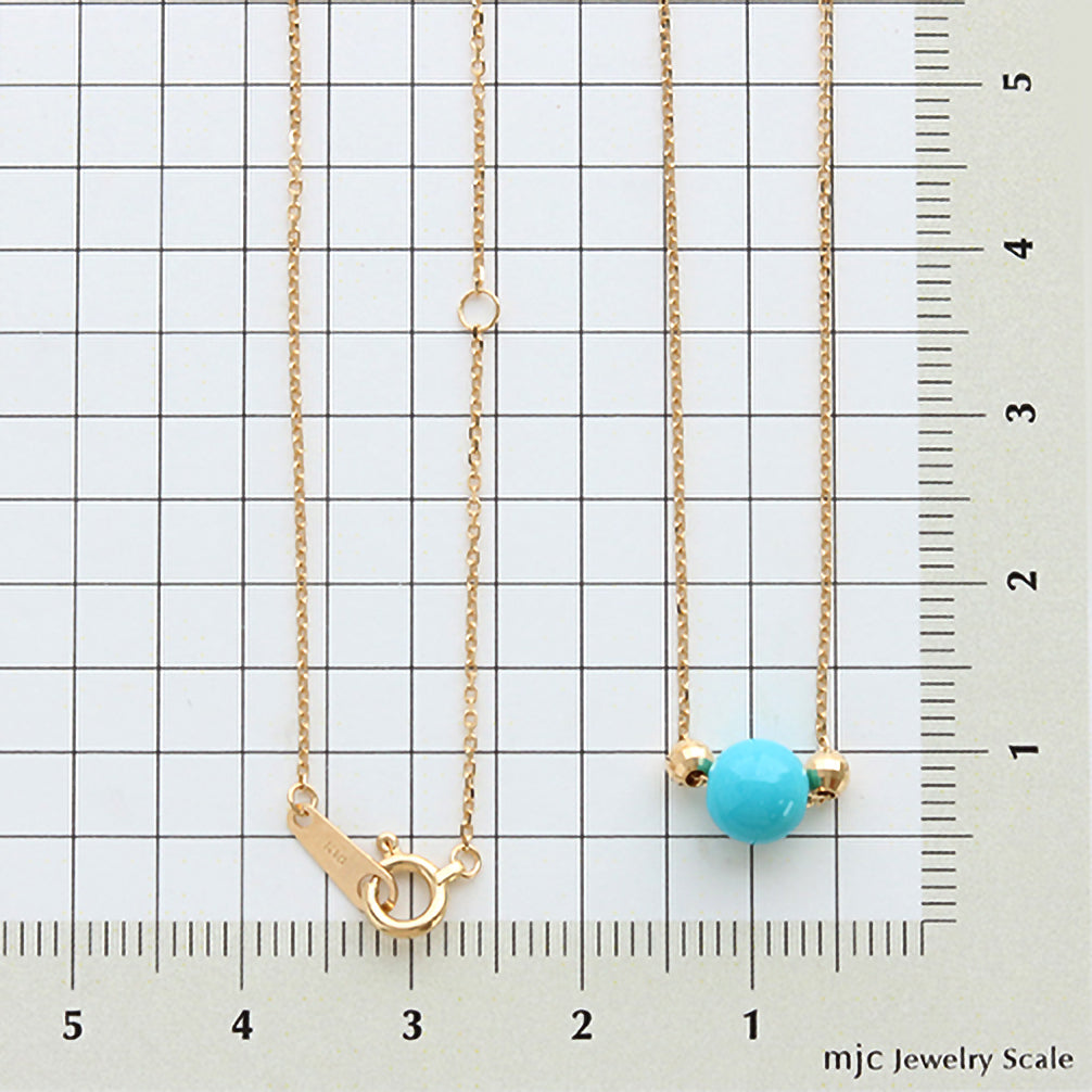 トルコ石/ターコイズ K18ネックレス(12月誕生石)《20T10194》