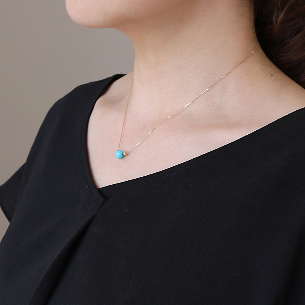 トルコ石/ターコイズ K18ネックレス(12月誕生石)《20T10194》