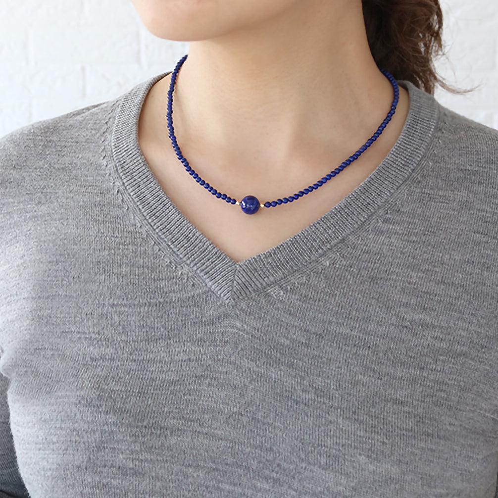ラピスラズリ K18ネックレス(12月誕生石)《20T10282》