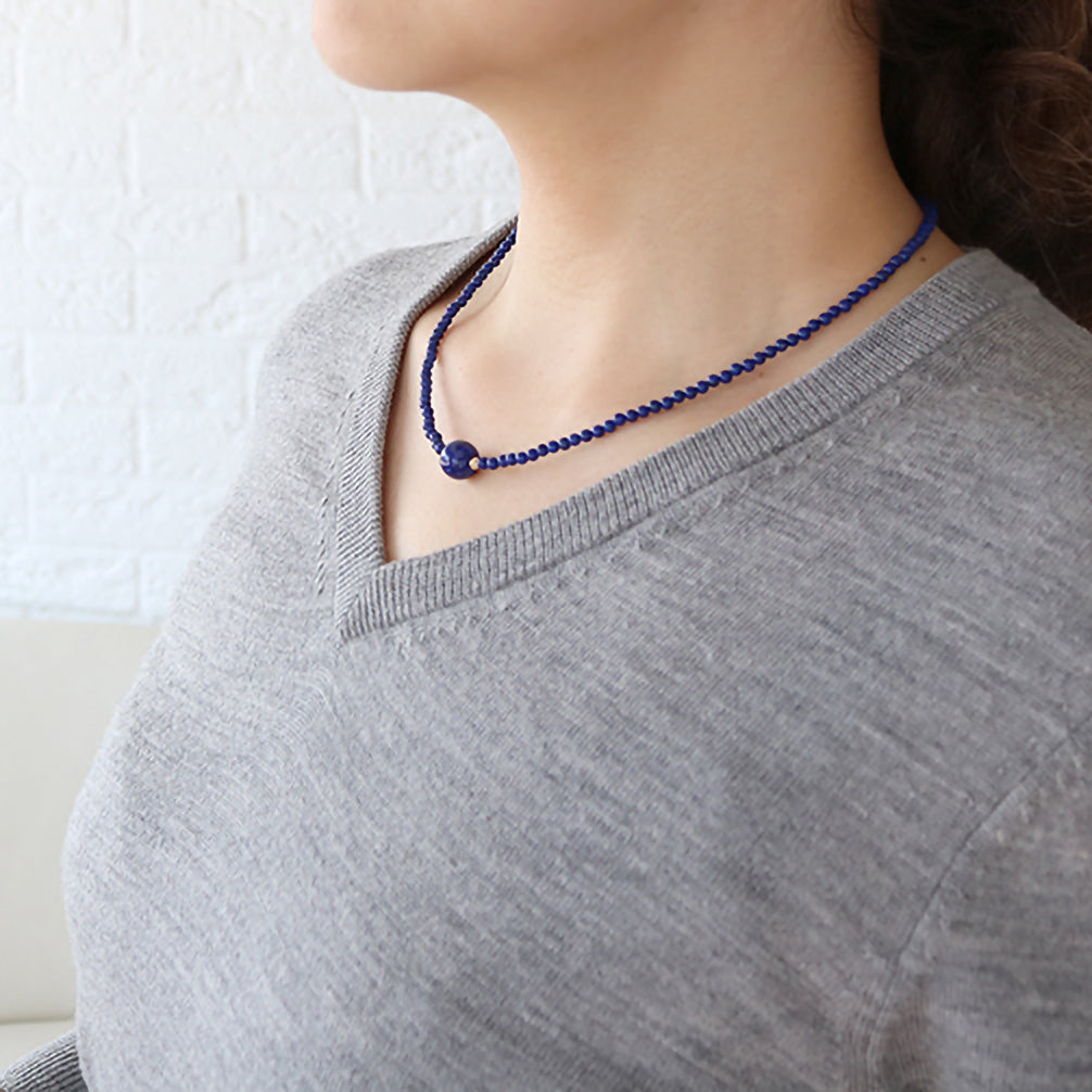 ラピスラズリ K18ネックレス(12月誕生石)《20T10282》