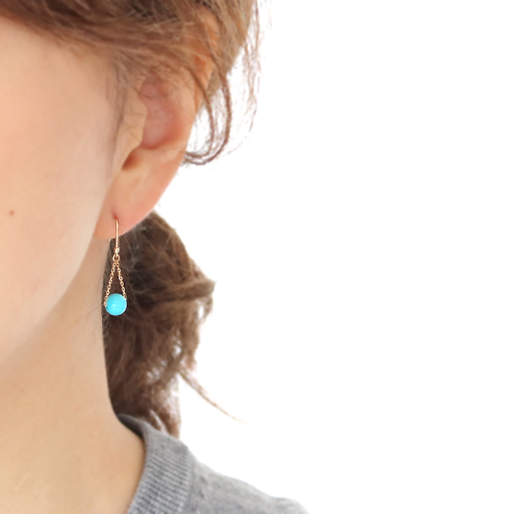 トルコ石/ターコイズ K18ピアス(12月誕生石)《20T10284》