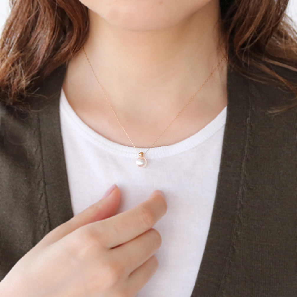 パール K18ネックレス(アコヤ真珠/8mm/6月誕生石)《20TZ0201》