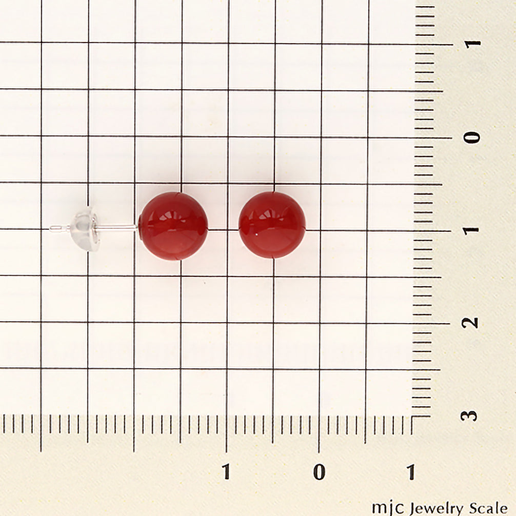 珊瑚(サンゴ) K18ピアス(3月誕生石)《21T10123》