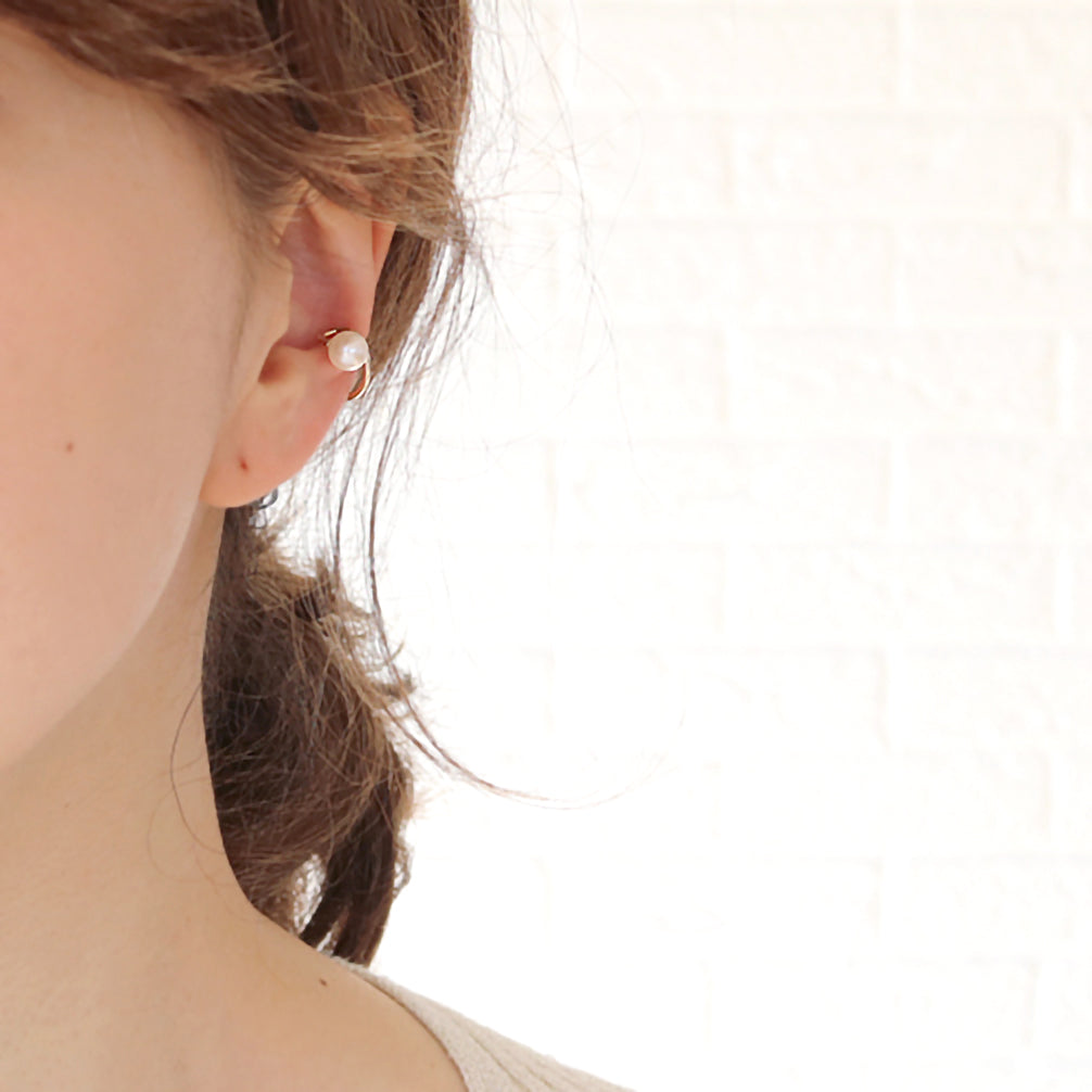 パール K10イヤーカフ(アコヤ真珠/片側/6月誕生石)《21T10134》