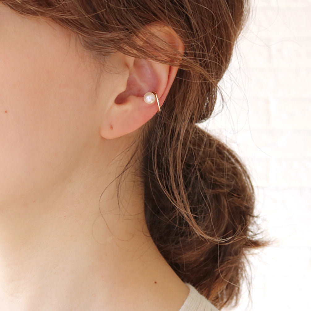 パール K10イヤーカフ(アコヤ真珠/片側/6月誕生石)《21T10134》