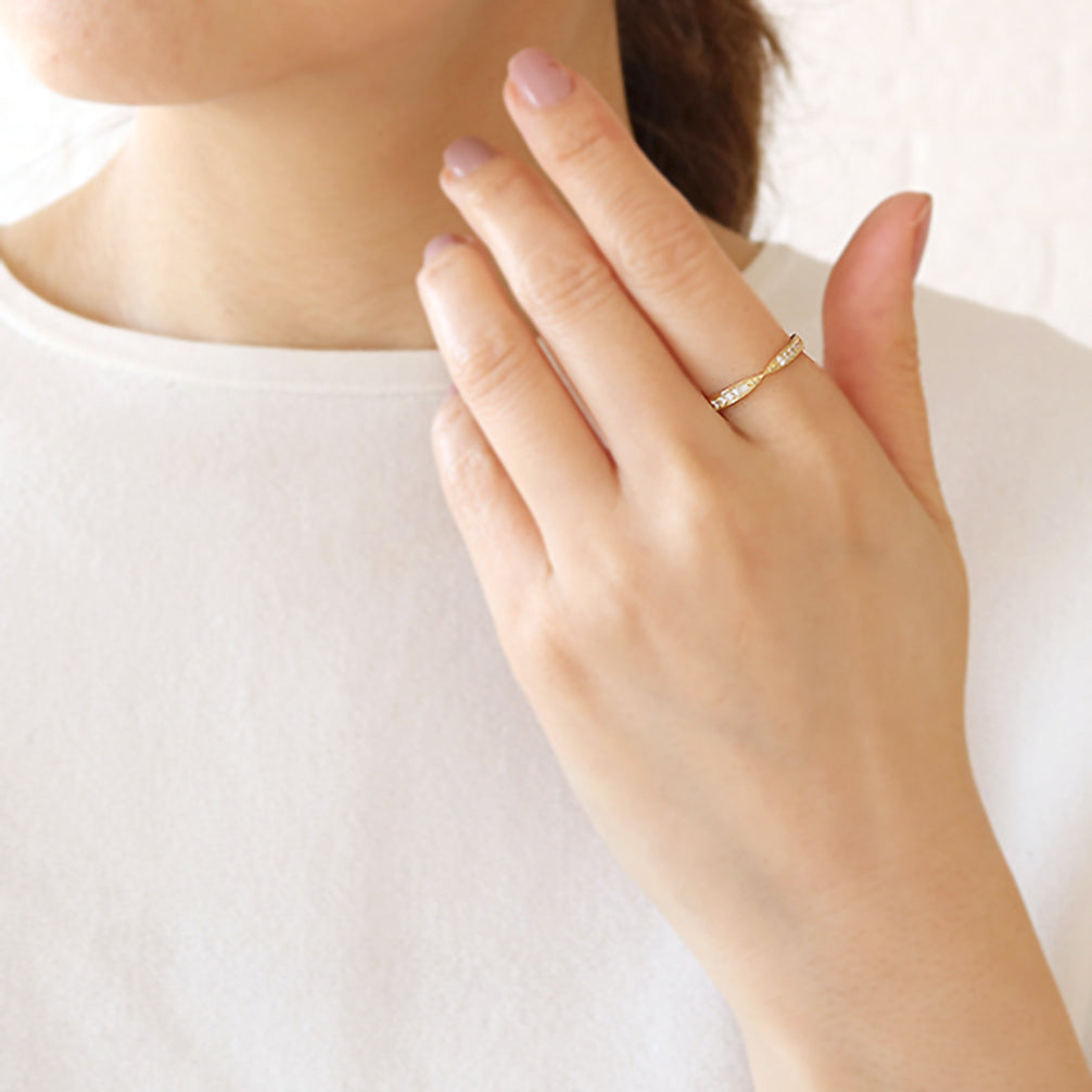 ダイヤモンド K18リング(4月誕生石)《21T10150》