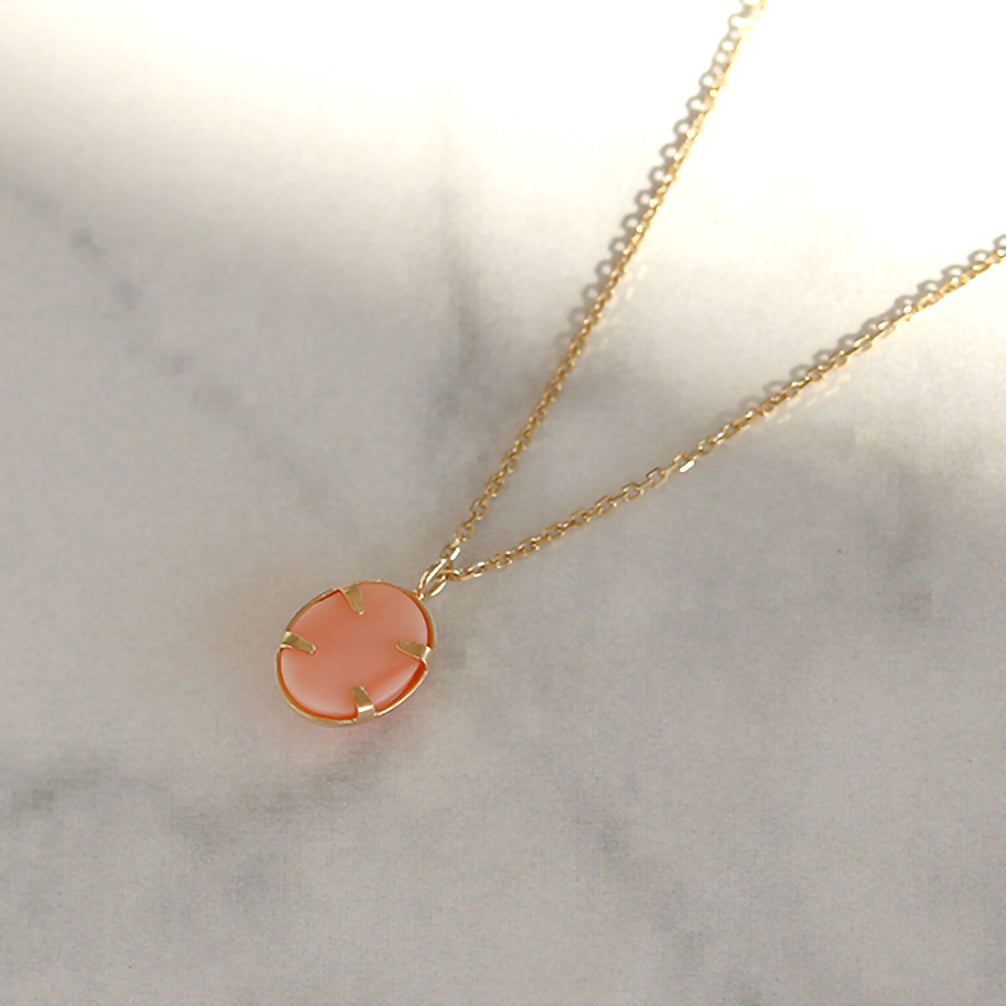 珊瑚(サンゴ) K18ネックレス(3月誕生石)《21T10157》