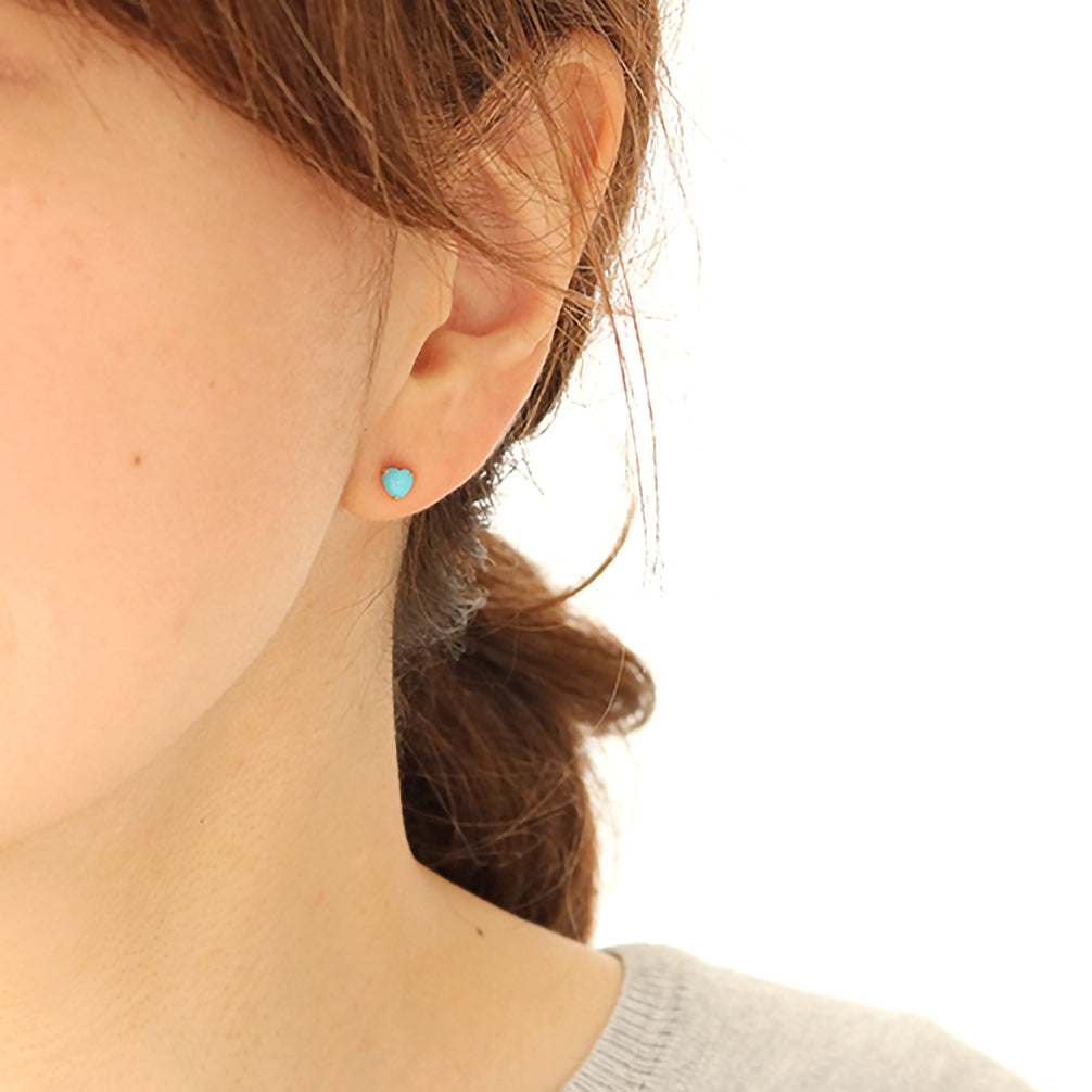 トルコ石/ターコイズ K18ピアス(12月誕生石)《21T10196》
