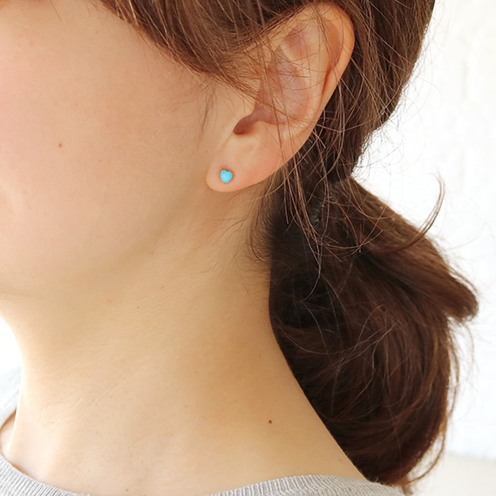 トルコ石/ターコイズ K18ピアス(12月誕生石)《21T10196》