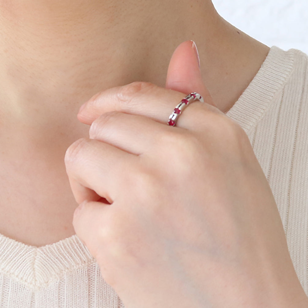 ルビー プラチナリング(7月誕生石)《21T10198》