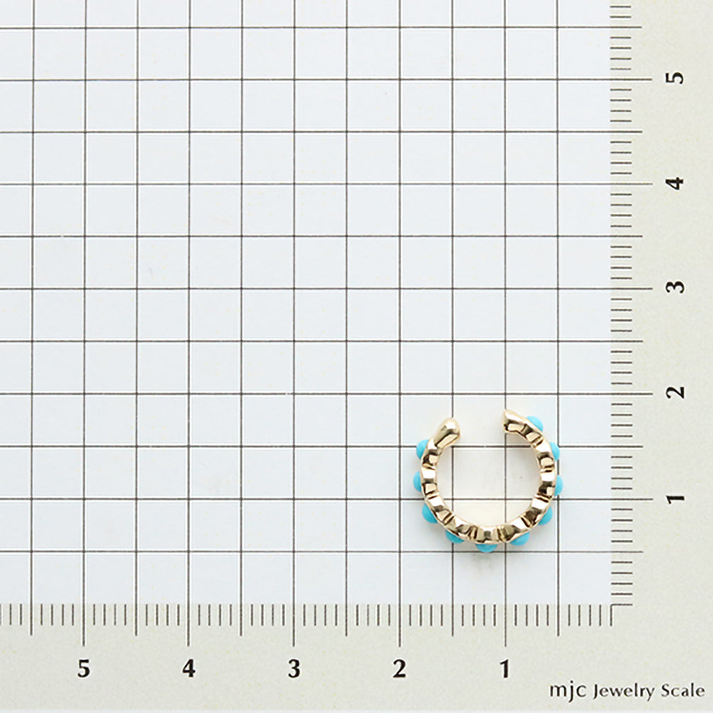 トルコ石/ターコイズ K10イヤーカフ(片側/12月誕生石)《21T10303》