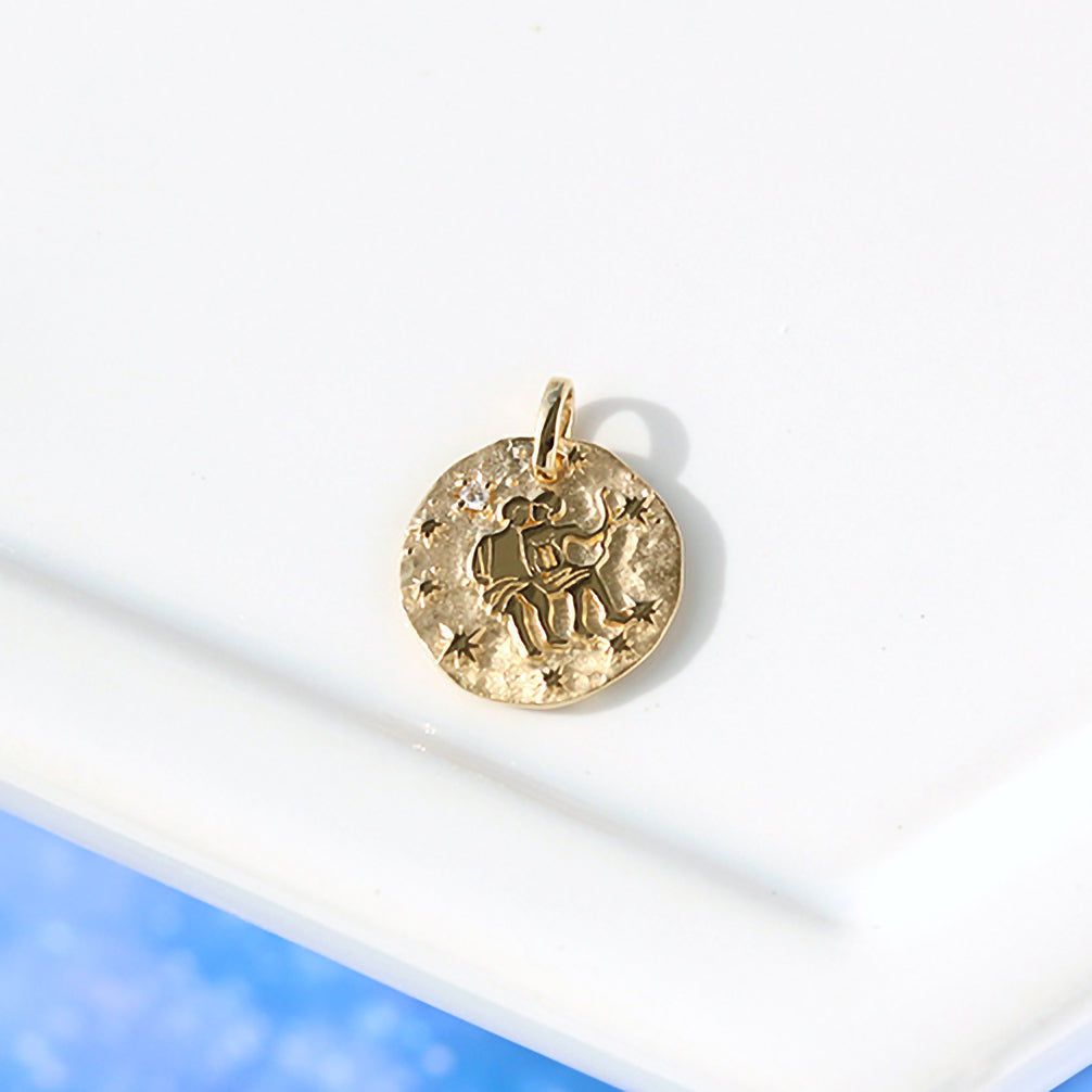 ダイヤモンド K18ペンダントトップ(星座/ふたご座/4月誕生石)《21T10330-FUT》