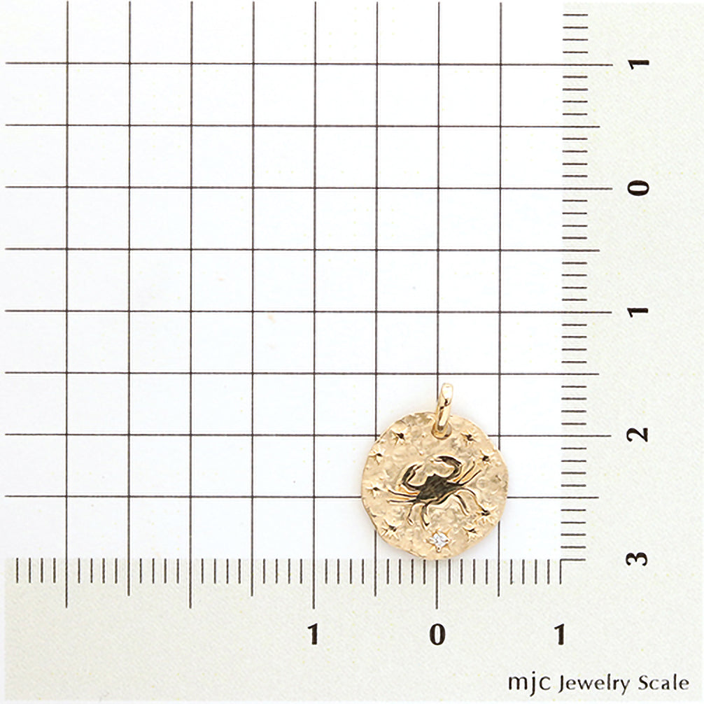 ダイヤモンド K18ペンダントトップ(星座/かに座/4月誕生石)《21T10330-KAN》