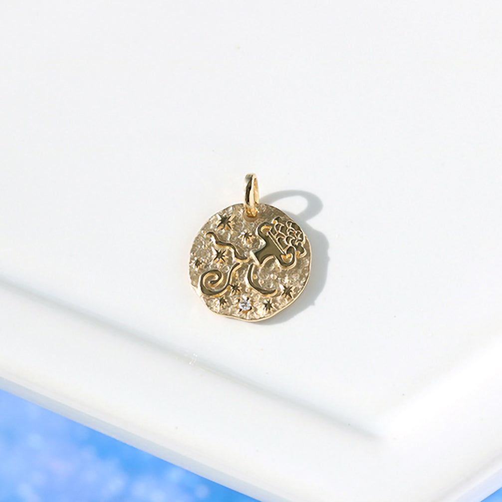 ダイヤモンド K18ペンダントトップ(星座/みずがめ座/4月誕生石)《21T10330-MIZ》